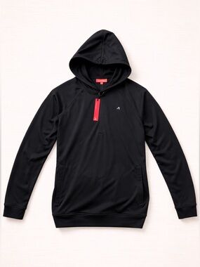 REDVANLY Black Knit Pullover Hoodie Crew Neck Long Sleeve Men S